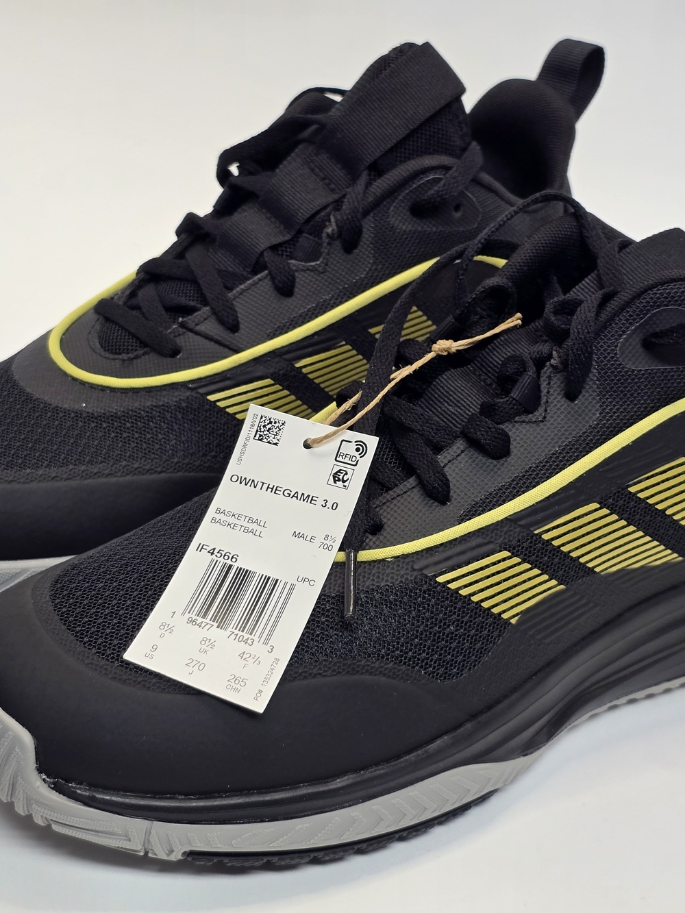 adidas Originals Black Sneakers with Yellow Trim